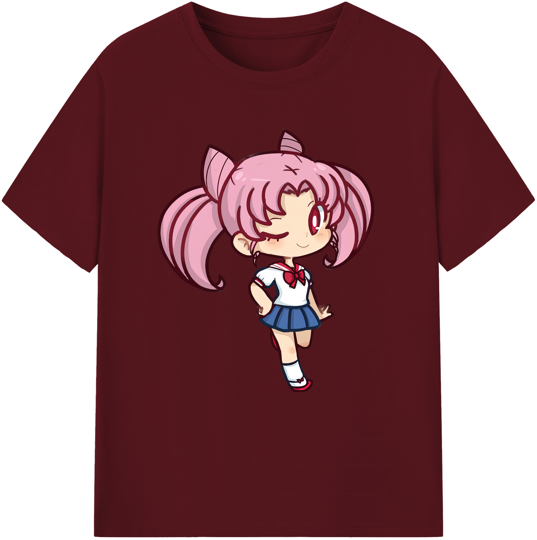 （画像用） 美少女戦士セーラームーン ちびうさ Sailor Moon Chibiusa Tsukino Usagi Small Lady Serenity 綿100％半袖Tシャツ（フロントプリント）